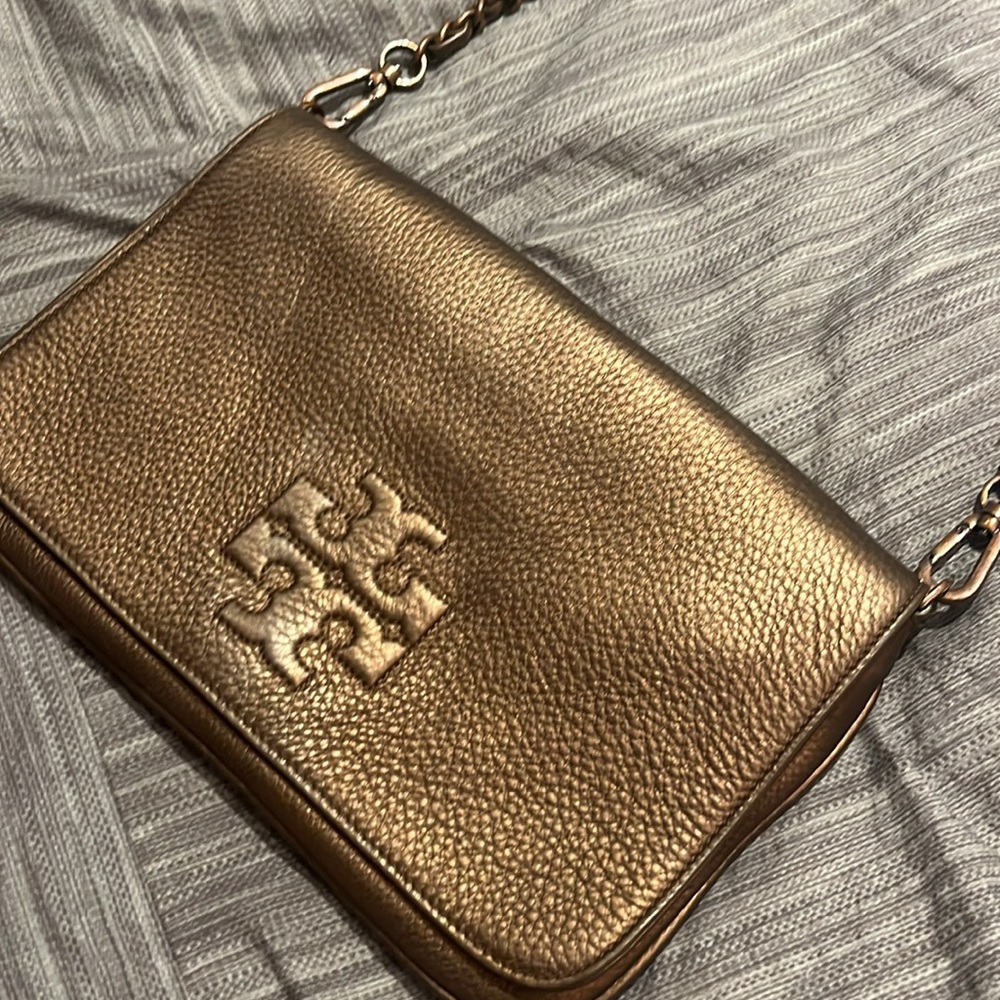 Tory Burch bronze leather crossbody